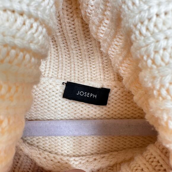 Joseph Chunky Knit Sloppy Joe Ivory Cream Wool Turtleneck Pullover Sweater Small - Picture 8 of 14